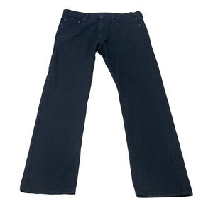 Levis 513 Jeans Mens 36x32 (36X31) Black Slim Fit Straight Dark Wash Denim Pants